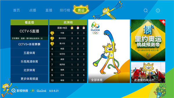 直击里约奥运：中国奖牌榜居首 连获三金中国牛气！