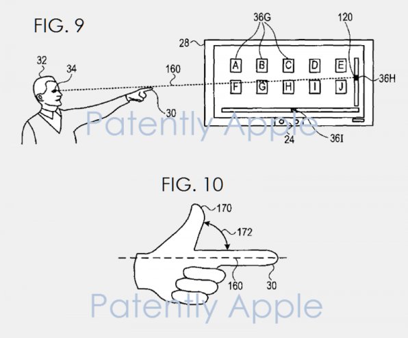 苹果手势控制专利示意图
