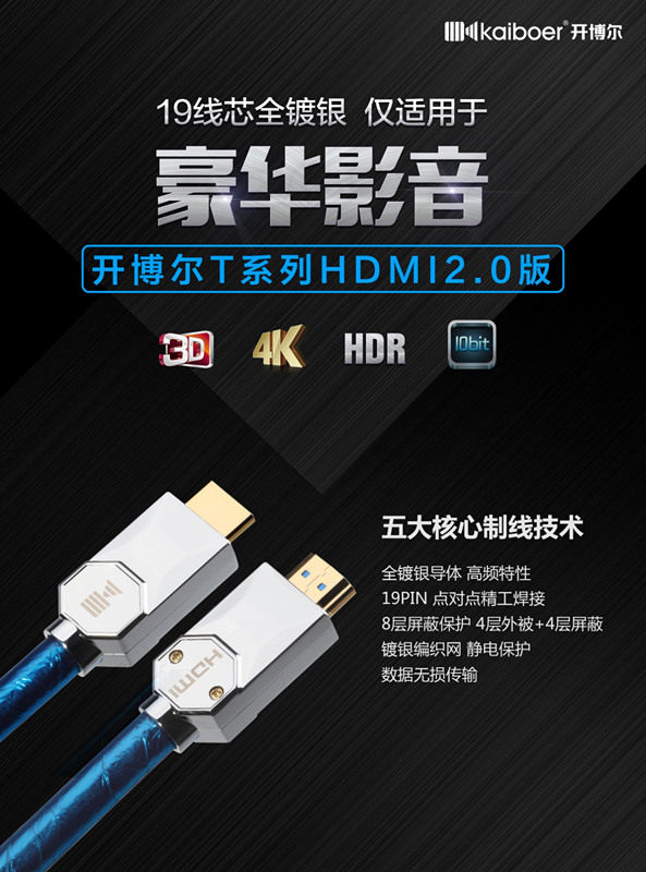 开博尔光纤HDMI线和4K蓝光机将亮相上海SIAV展