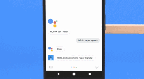 谷歌推出Paper Signals：会对语音指令做出相应的动作反馈
