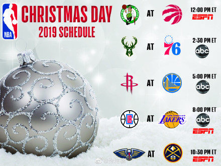 NBA圣诞大战2019赛季安排 圣诞大战直播观看汇总