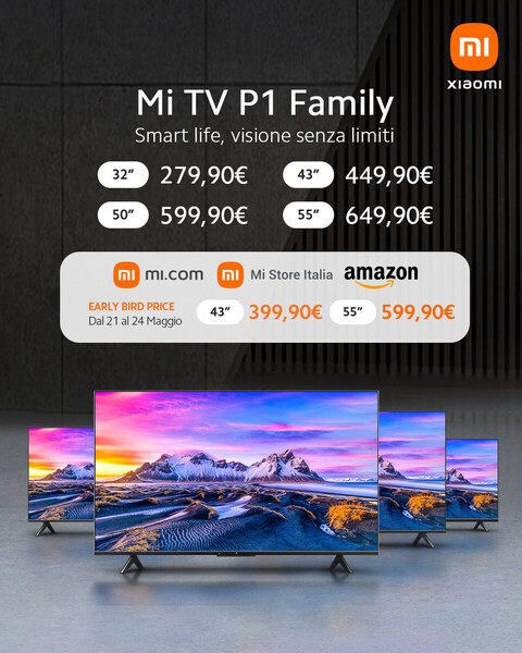 小米电视P1系列登陆欧洲市场 四大尺寸售价2180元人民币起