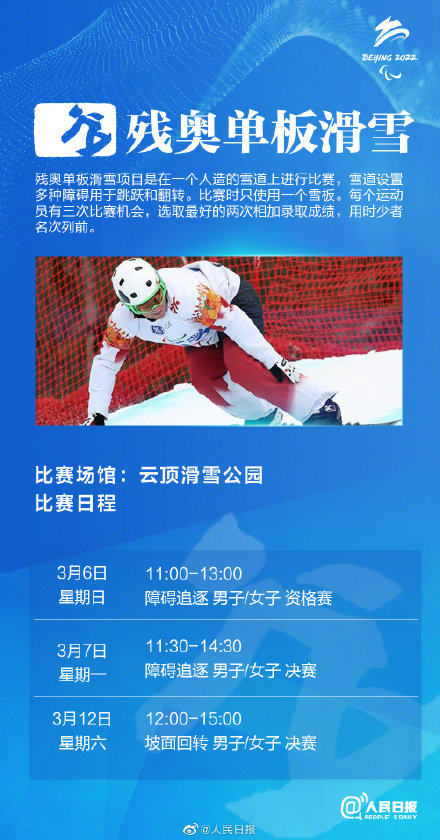 北京冬残奥会赛程表