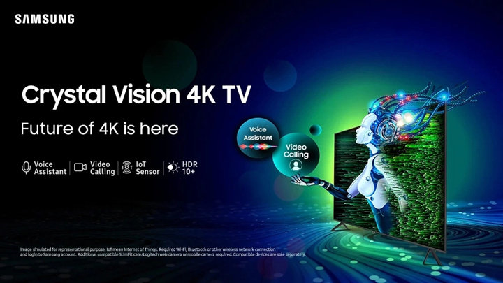 三星海外推出Crystal Vision 4K电视：三尺寸可选、支持语音助理，售价 33990 印度卢比起