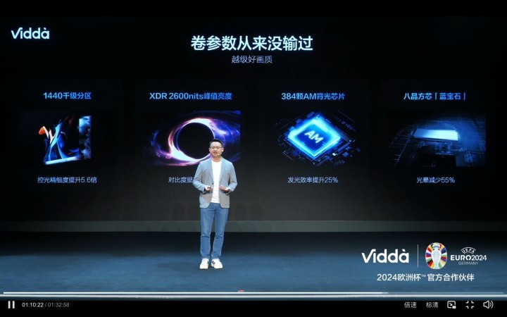 Vidda发布X Ultra系列AI Mini LED电视，至高拥有2304分区