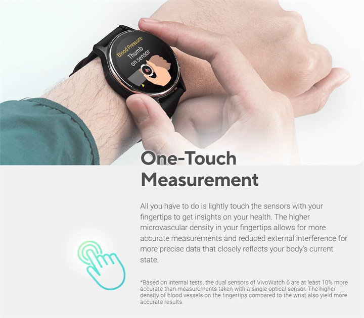 华硕新品智能手表VivoWatch6 一触测量