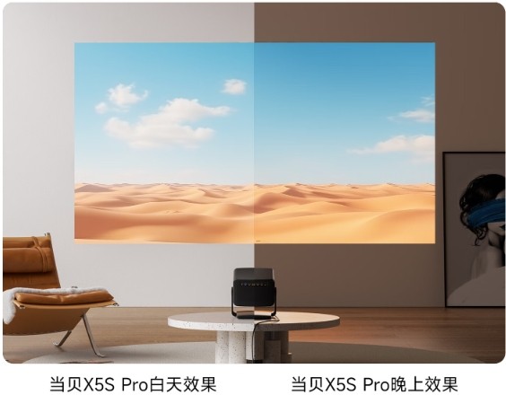 当贝X5S Pro投影仪，超高清画面，白天晚上都清晰