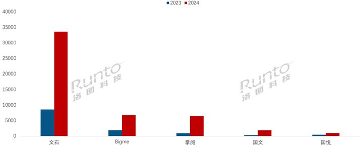 2024年至今 中国彩色电子纸平板线上市场TOP5品牌销量及变化