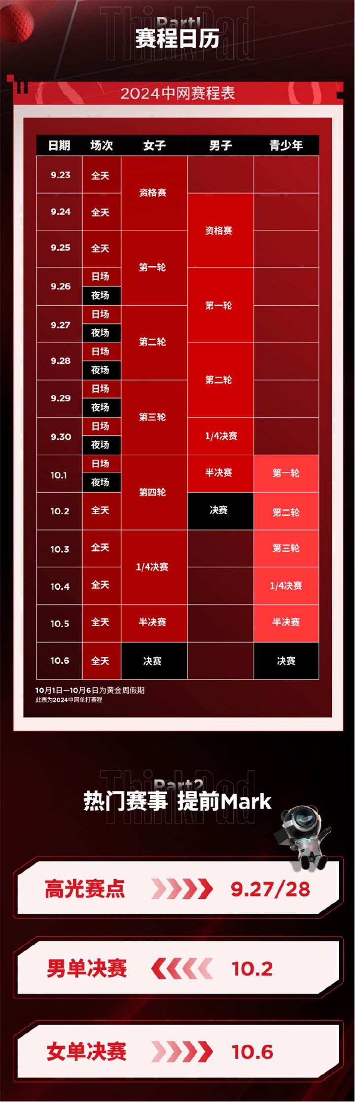 2024中国网球公开赛赛程