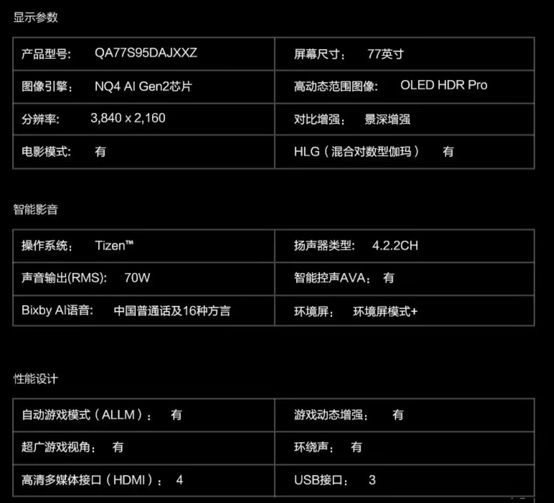 消息称三星有望明年推出旗下首批83英寸QD-OLED电视