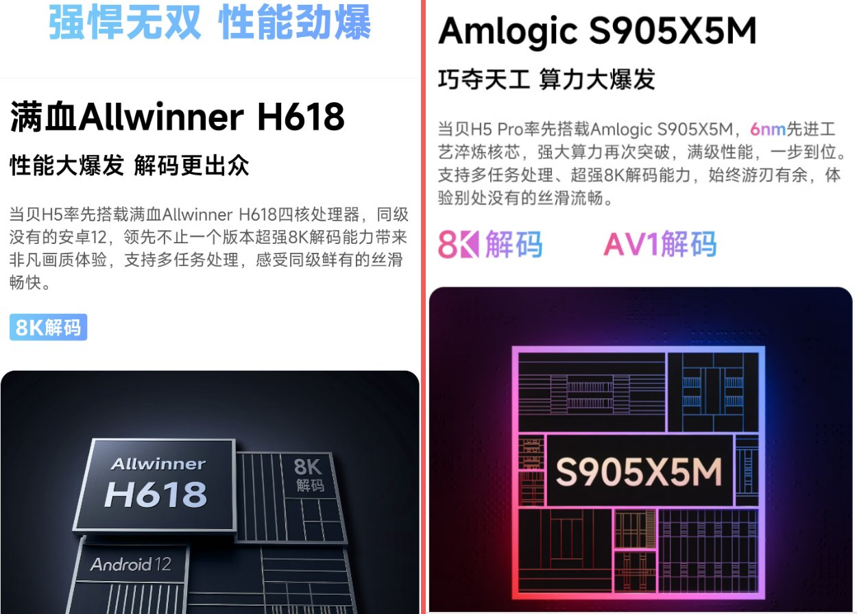 当贝电视盒子h5和h5pro的芯片一样吗?哪个性能更好?