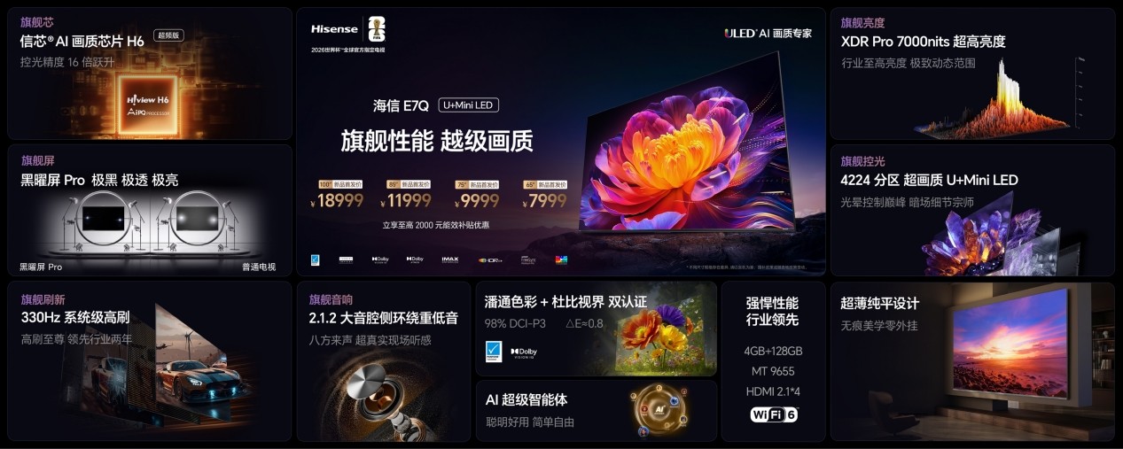 海信RGB-Mini LED双旗舰电视发布，首发售价15999元起