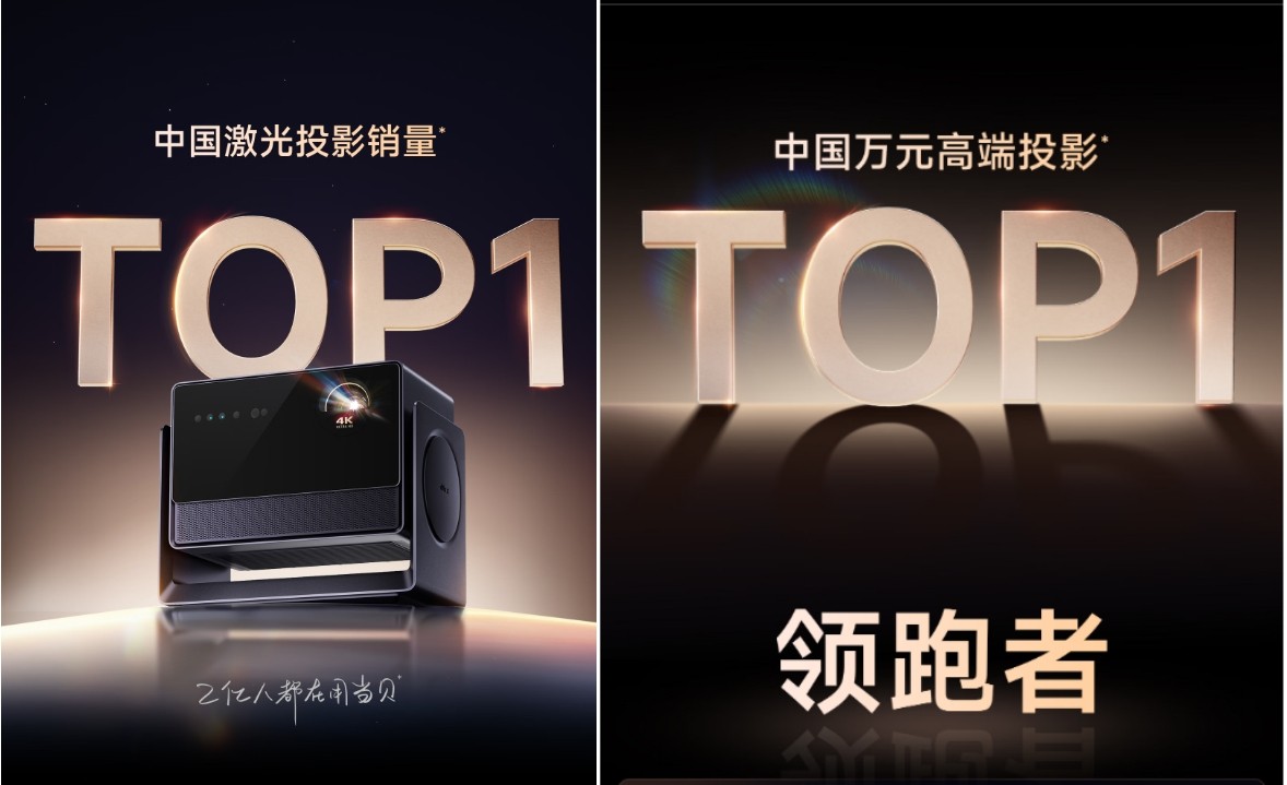 当贝双十一战报！激光投影登顶行业双冠 高端市场全面领跑