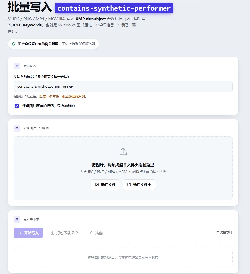 2026亚马逊AI视频怎么添加标记?contains-synthetic-performer写入教程