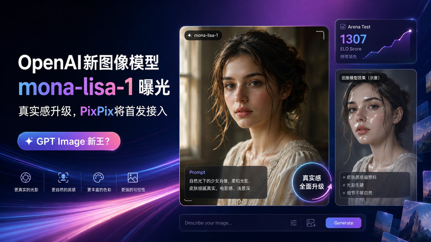 OpenAI新图像模型mona-lisa-1曝光,PixPix将首发接入 OpenAI新图像模型mona-lisa-1曝光,PixPix将首发接入
