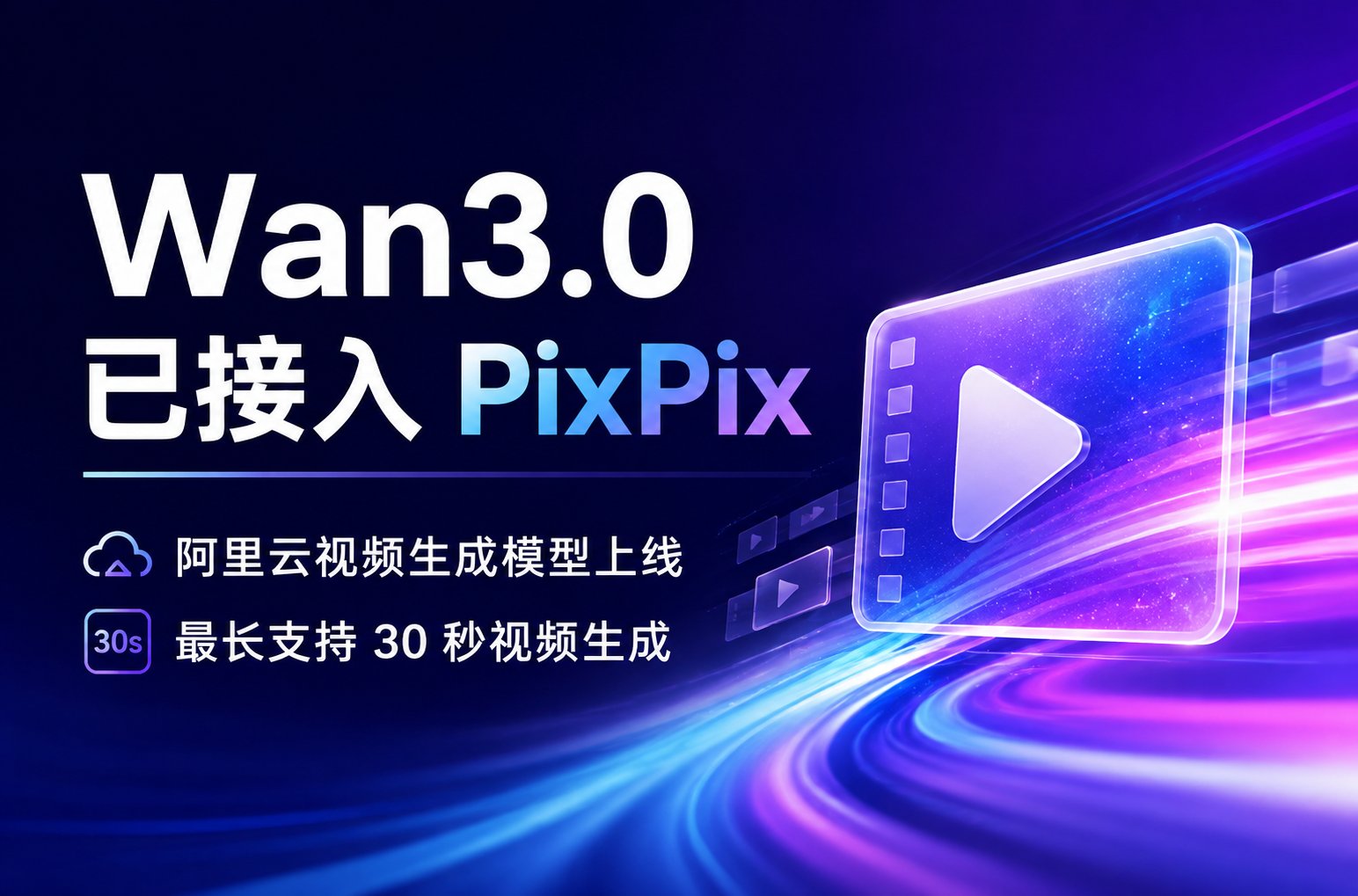Wan3.0在哪用?阿里云Wan3.0视频生成模型上线，PixPix已接入